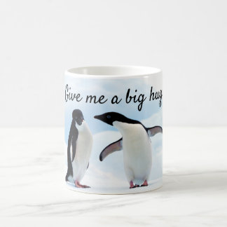 Mug Gros câlin Penguin sur la glace photo avec texte