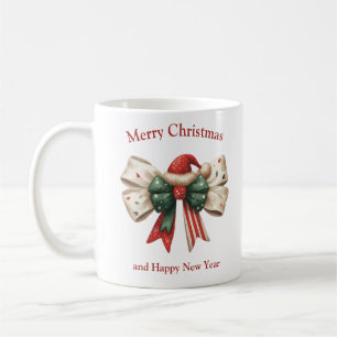 Mug Gros Noël avec arc rustique avec elfes casquette