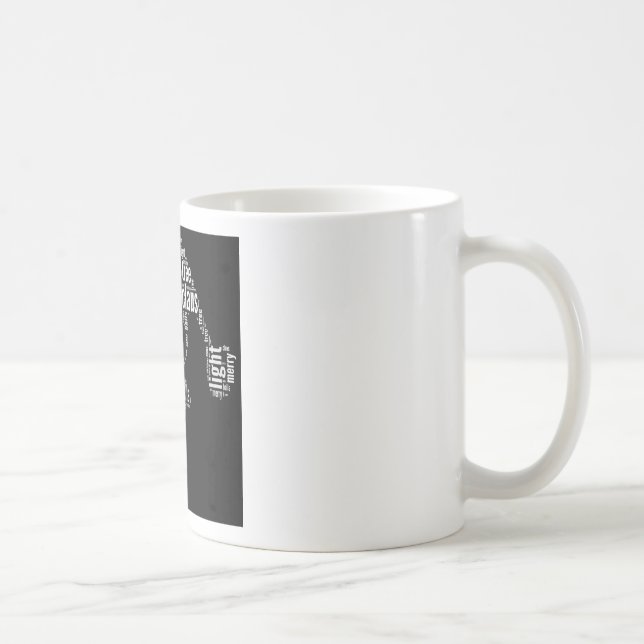 Mug Gros Noir Blanc Joyeux Noël Père Noël Typographie (Droite)