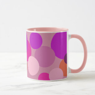 Mug Gros pois de style années 70 en violet