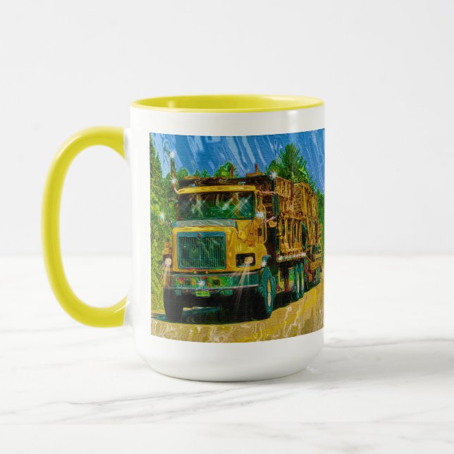 Mug Gros Rig, Véhicule De Transport Lourd, Camion (Gauche)