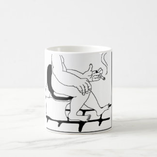 Mug Gros type fumant sur le style comique de Manga de
