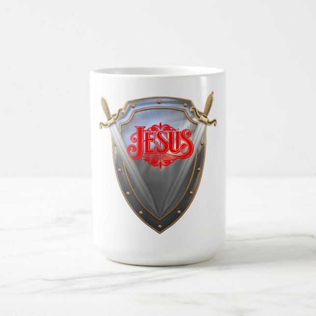 Mug Grosse Épée Jésus Et Bouclier Musique (Centre)