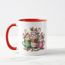 Grosse noix de cacao chaud de Noël avec Marshmallo