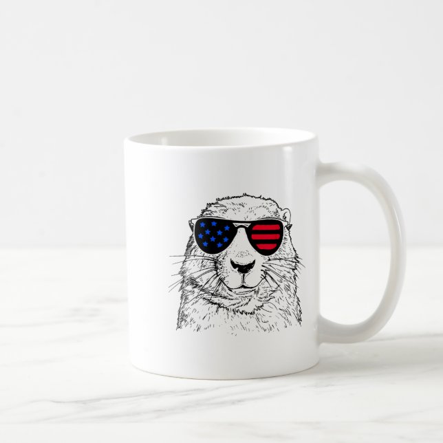 Mug Groundhog 4th July America Usa Flag For Women Kids (Droite)
