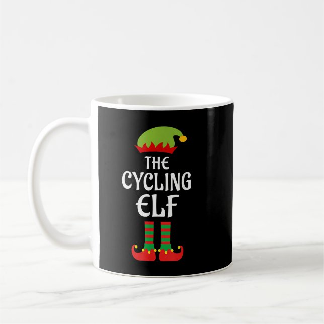 Mug Groupe de jumelage famille elfe vélo Noël Pa (Gauche)