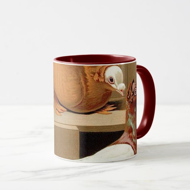 Mug Groupe de pigeons fantaisistes (Devant droit)