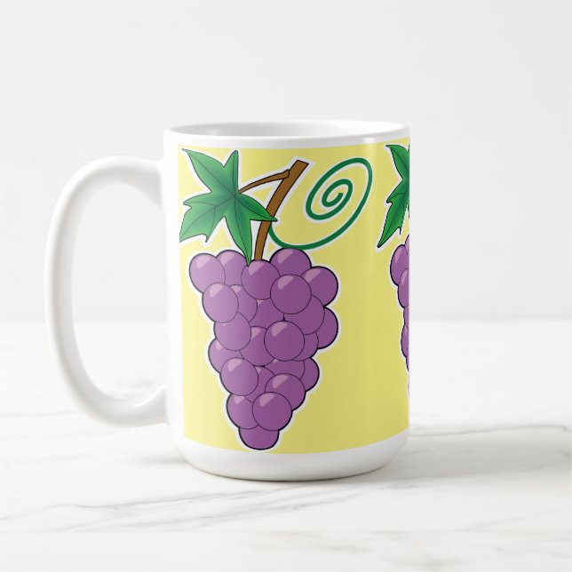 Mug Groupe de raisin sur jaune pâle (Gauche)