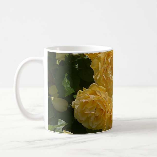Mug Groupe de Roses de Jardin Jaune (Gauche)