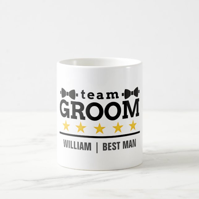 Mug Groupe d'équipe | Groomsman | Licence | Blanc noir (Centre)