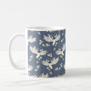 Mug grue, motif, illustration vintage oiseau volant f