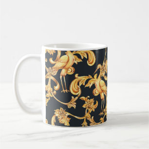 Mug Grues baroques dorées : ornement rococo.
