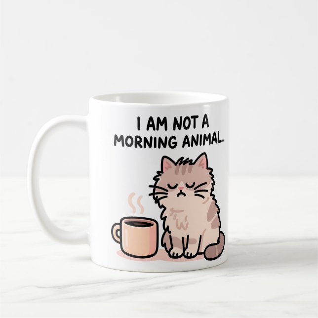 Mug Grumpy Cat Morning Humor (Gauche)