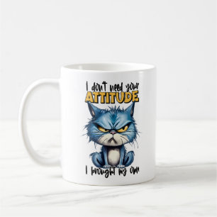 Mug Grumpy Chat Attitute drôle Animal Sarcastique dire