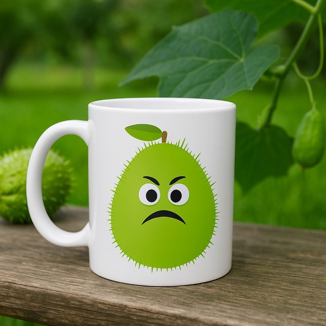 Mug Grumpy Fuzzy Pear Visage Fruit drôle Caractère (Créateur téléchargé)