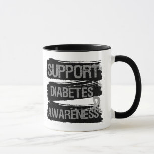 Mug Grunge de conscience de diabète de soutien