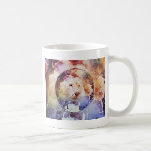Mug Grunge florale de tigre blanc