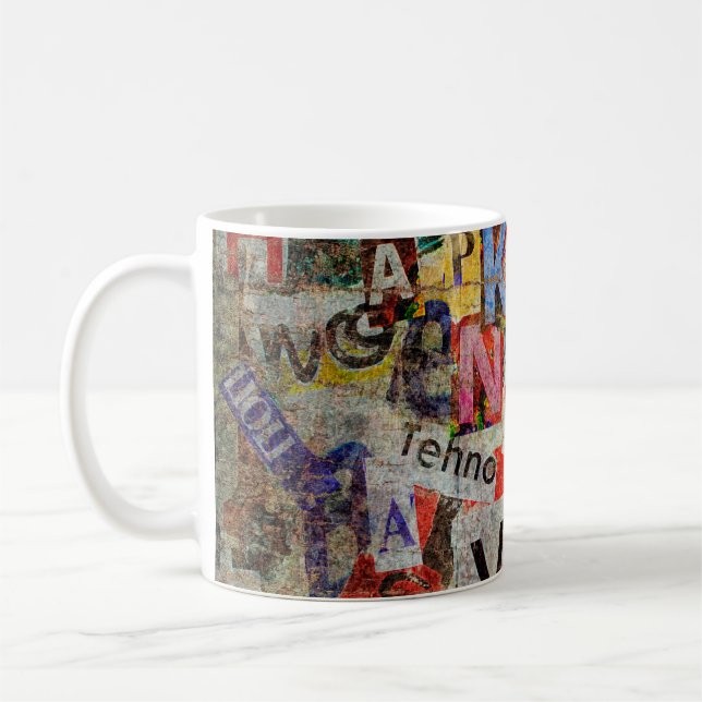 Mug Grunge texturé design arrière - plan avec vieux dé (Gauche)