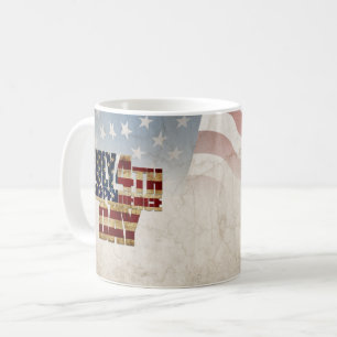 Mug Grunge USA juillet 4 Juillet Indépendance Graphiqu