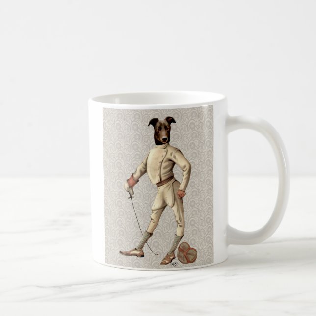 Mug Gryhound Fencer en crème Full 2 (Droite)
