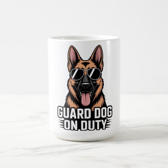 Mug Guard Dog On Duty German Shepherd Sunglasses Gift (Centre)