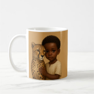 Mug Guépard & Garçon : Lien entre la nature sauvage et
