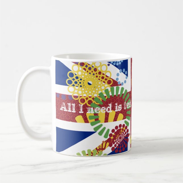 Mug Guerful England British Need Tea Flag Union Jack (Gauche)
