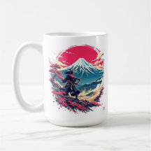 Guerrier Samouraï au Mont Fuji Art Japonais 