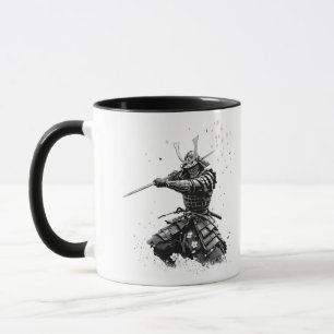 Mug Guerrier Samouraï en Action Art Japonais Céramique