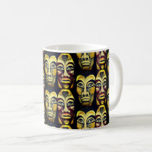Mug Guerriers mayas - surréalisme peint design