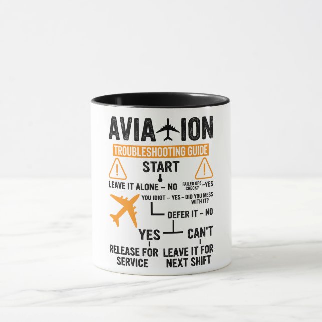 Mug Guide de dépannage drôle de l'aviation (Centre)