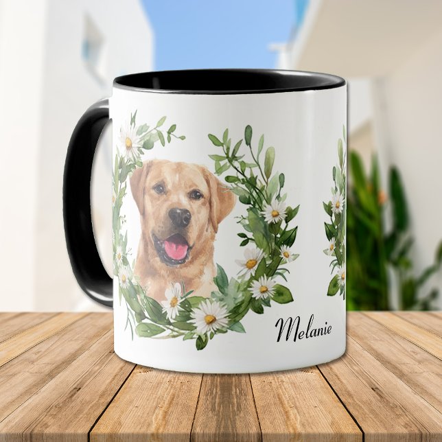 Mug Guirlande blanche Guirlande jaune Labrador Retriev (Créateur téléchargé)