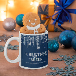 Mug Guirlande de lumières bleues marine Fête de Noël