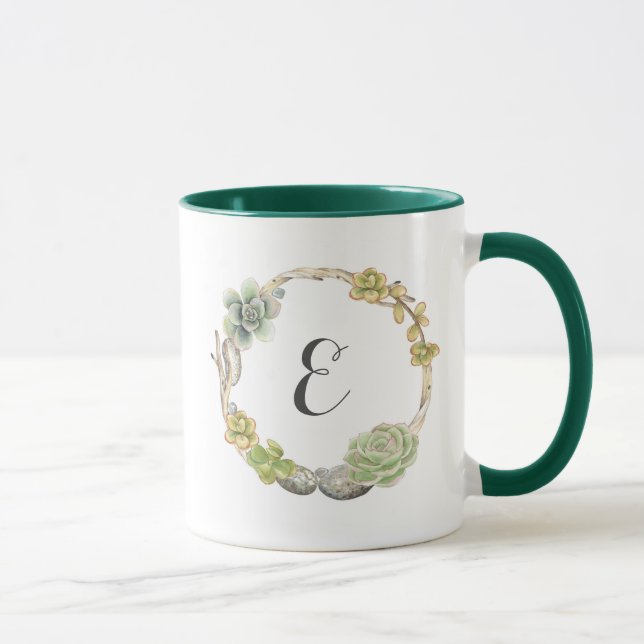 Mug Guirlande des Succulents, des brindilles et du (Droite)