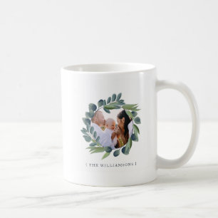 Mug Guirlande et monogramme de photo de feuillage