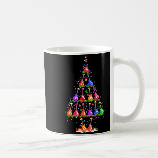 Mug Guitar Christmas Tree Lights Funny Xmas Pajamas Gu (Droite)