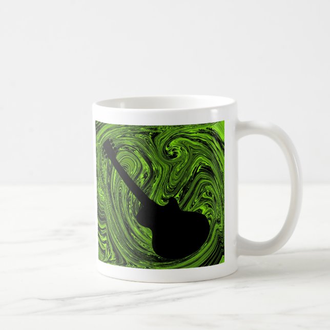 Mug Guitare Abstraite, Vert (Droite)