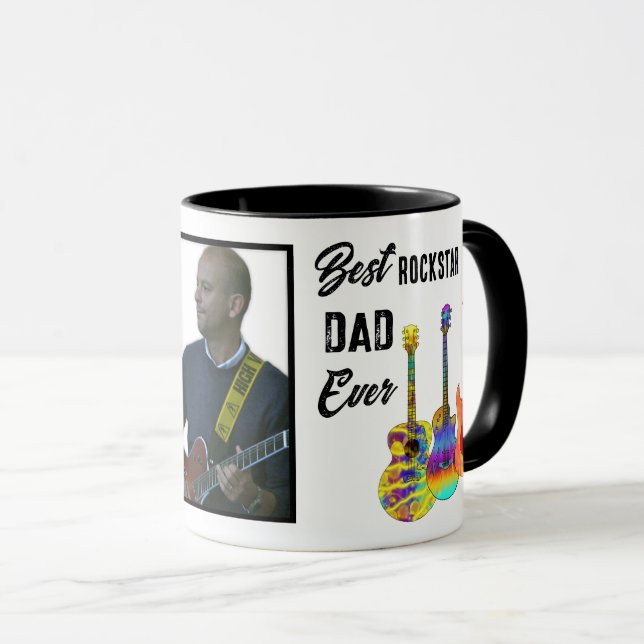 Mug Guitare du jour du père Papa Photo (Devant droit)