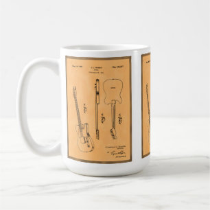 Mug Guitare électrique cool Brevet Art Rétro