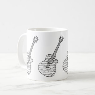 Mug Guitare et notes de musique