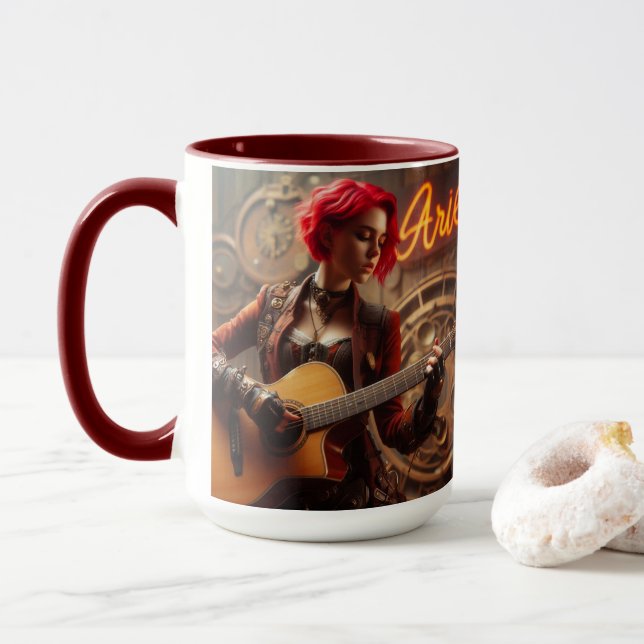Mug Guitare musicienne Aries Zodiac (Avec donut)
