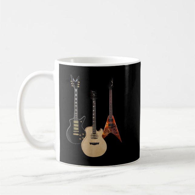 Mug Guitares Acoustique Et Électrique Rock Music Playe (Gauche)