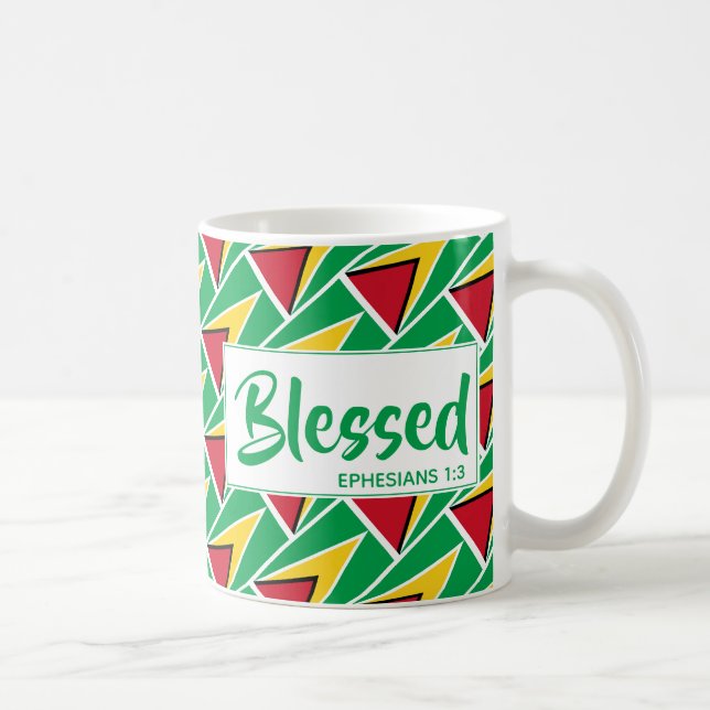 Mug GUYANA DRAPEAU Béni Écriture chrétienne Customisée (Droite)