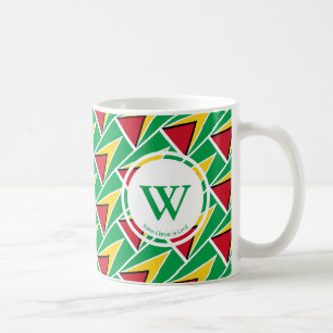 Mug GUYANA DRAPEAU Élégant Personnalisé MONOGRAM Guyan