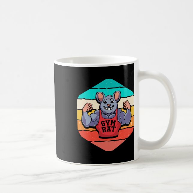 Mug Gym Lover Bodybuilding Retro Gym Rat (Droite)