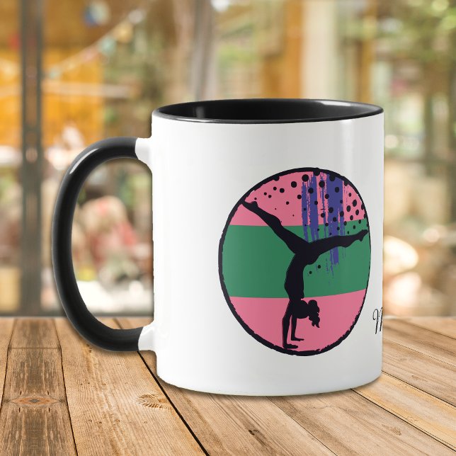 Mug Gymnaste Art rose Abstrait Personnalisé (Créateur téléchargé)