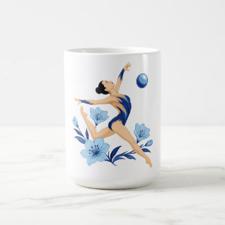 Mug Gymnaste bleue avec des fleurs