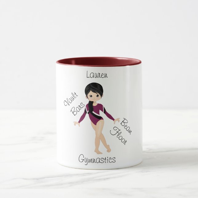 Mug Gymnastique Cheveux noirs, Yeux Brown, Leo Bourgog (Centre)