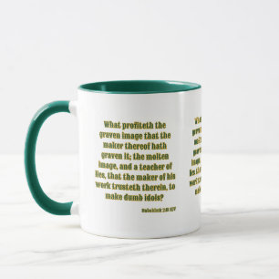 Mug Habakkuk 2:18 KJV Bible Verse Deux Tons