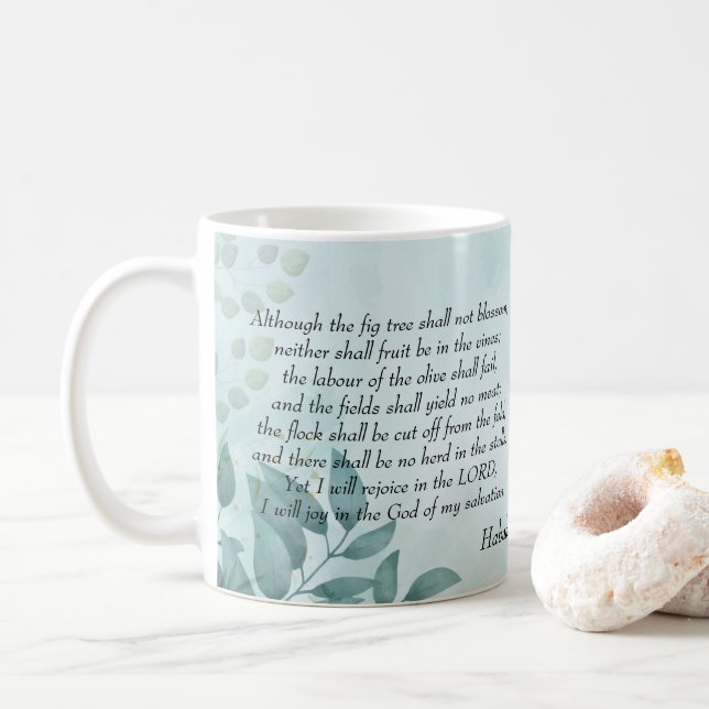 Mug Habakkuk 3:17,18 (Avec donut)
